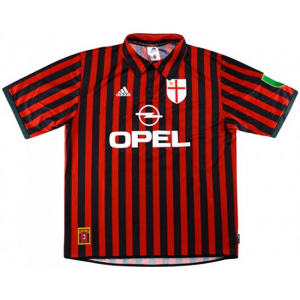 Tailandia Camiseta AC Milan 1st Retro 1999 2000 Rojo
